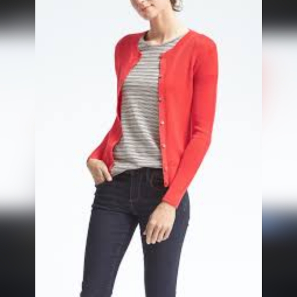 BR silk blend button cardigan many quality details BANANA REPUBLIC sweater pink - Picture 3 of 15